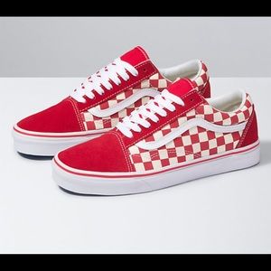 Red Checkerboard Vans Old Skool